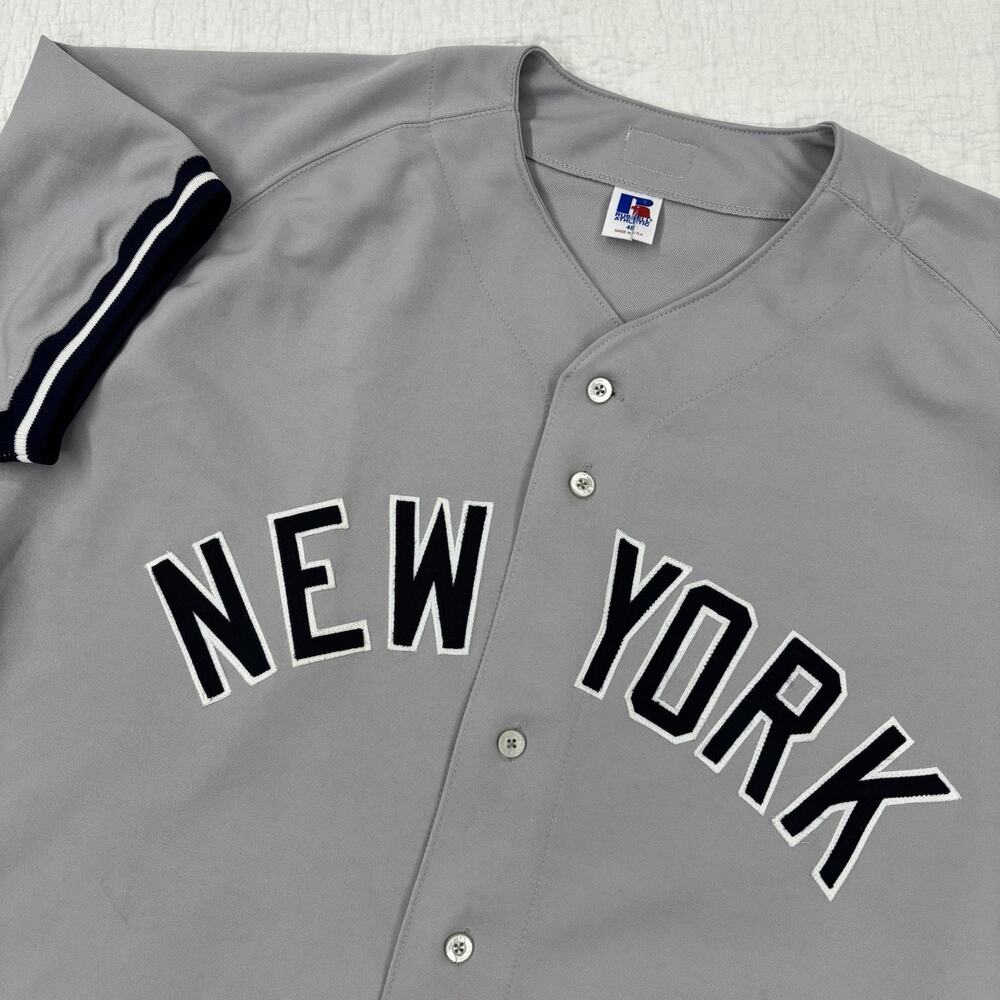 Vintage Russell New York Yankees Jersey size 48 Alex Rodriguez Road Grey